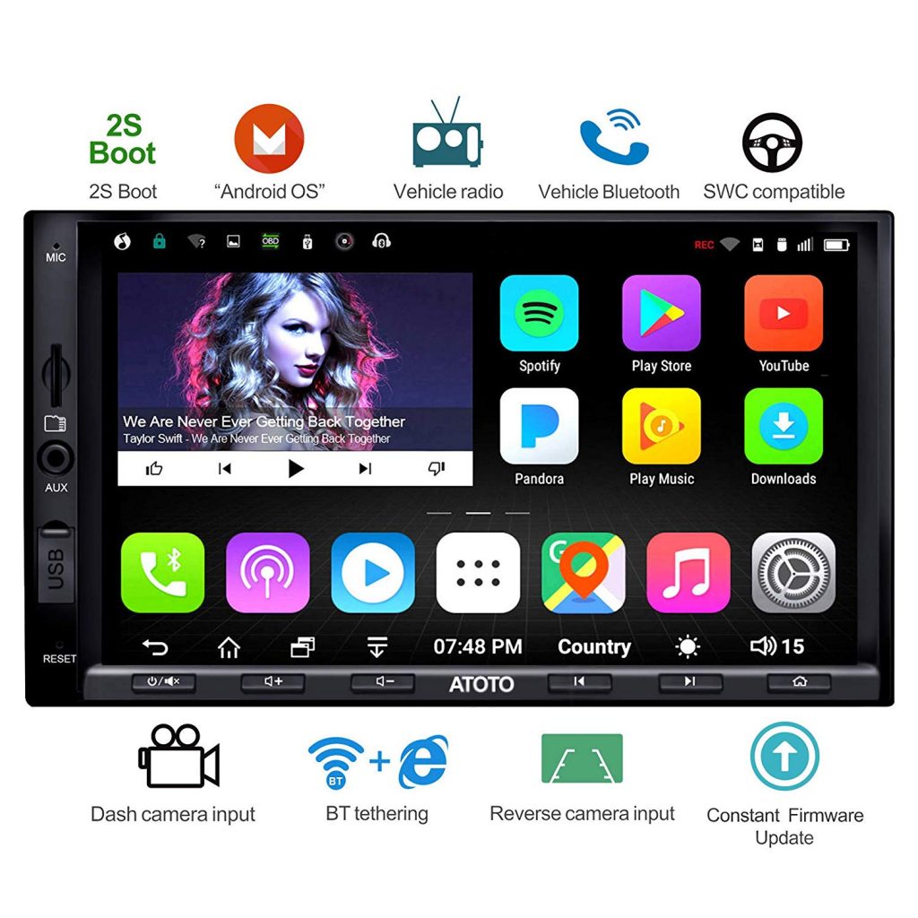 Atoto A6 Double Din Android Car Navigation Stereo With Dual Bluetooth