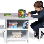 Milliard Kids Desk And Chair Set Wood With Storage Baskets On Shelves